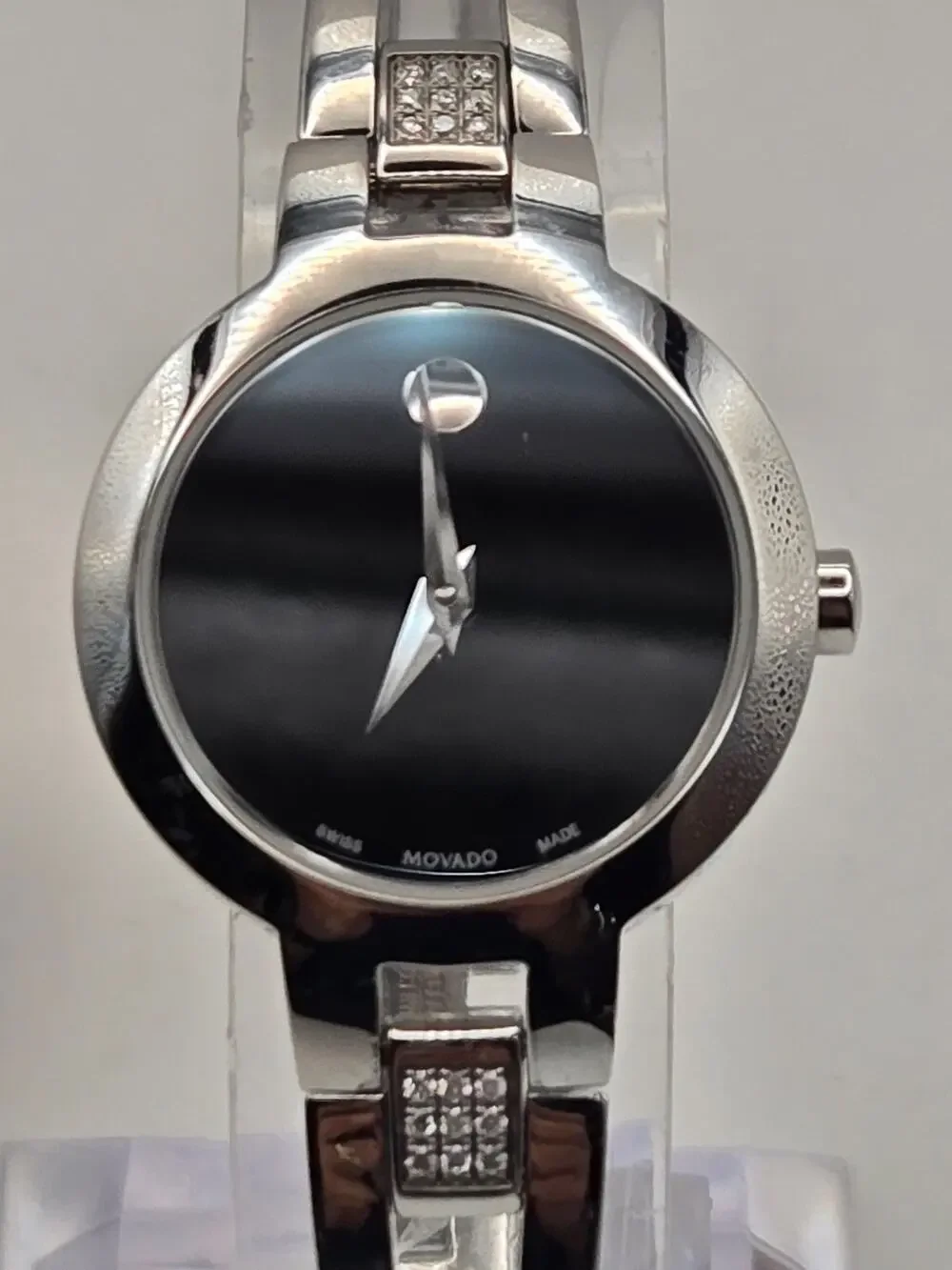 Movado Amorosa Stainless Steel Diamond Quartz Watch Sapphire Minimalist Preppy